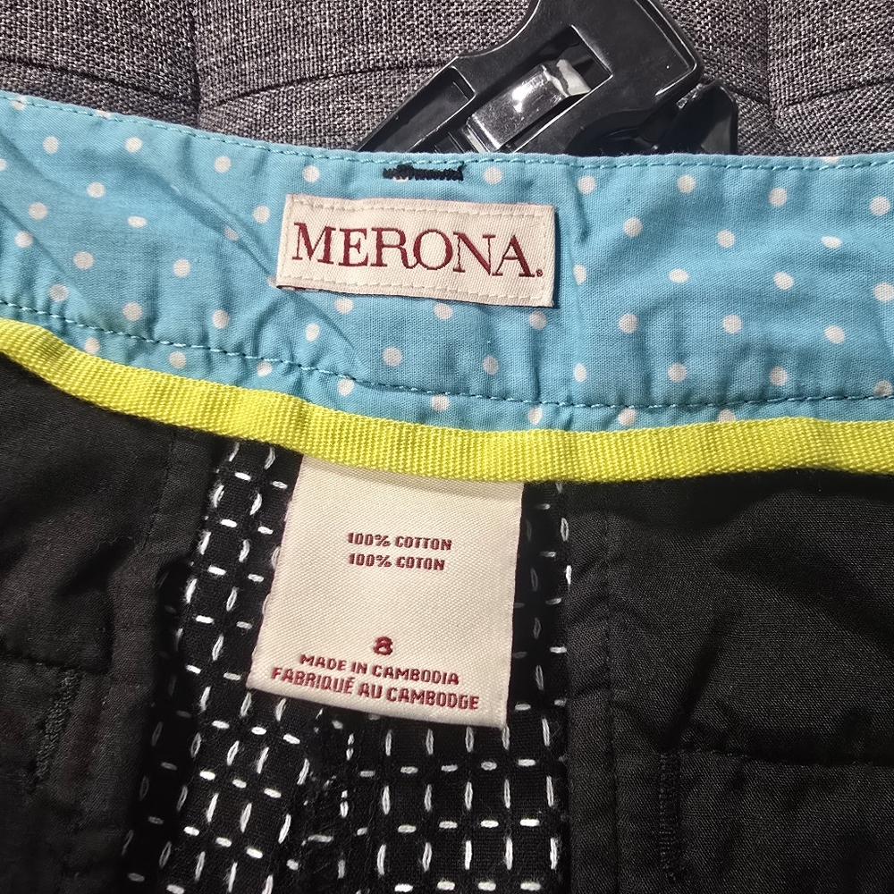 Merona Size 8 Black and White Shorts - Picture 5 of 6